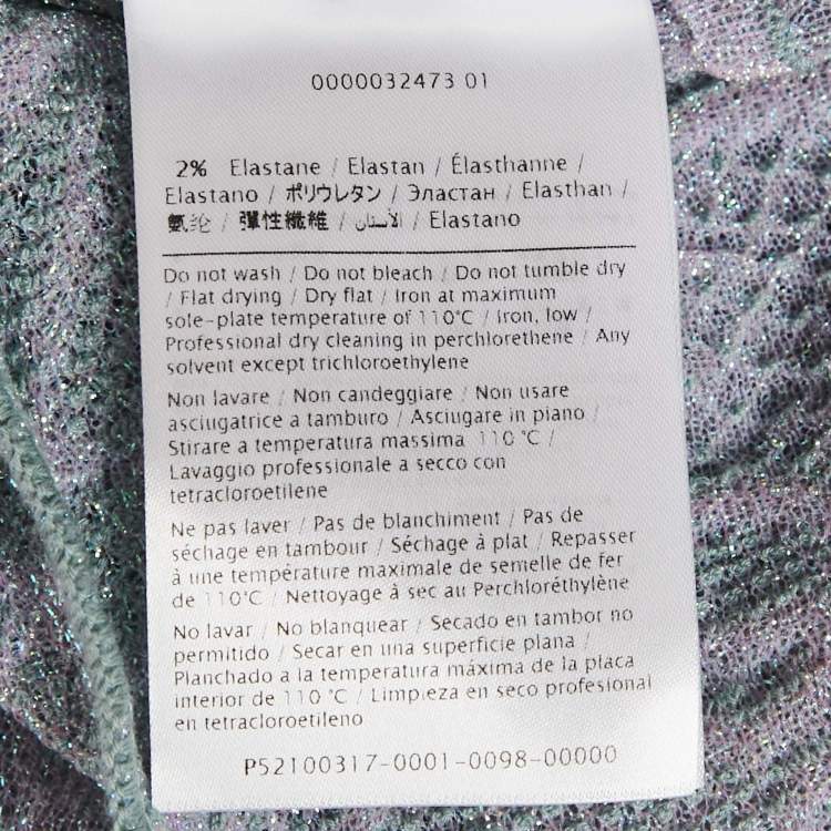 Pre Owned توب إم ميزوني لوريس حياكة أزرق طاووسي برقبة V مقاس متوسط - ميديم