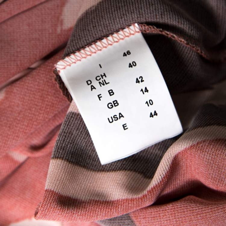 Pre Owned M Missoni Multicolor Knit Ribbed Bodice Detail Strapless Dress L