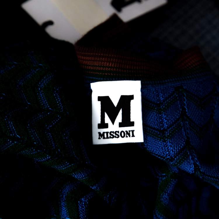 مملوكة مسبقًا M Missoni Multicolor Ombre Pattern Knit V Neck Dress M 
