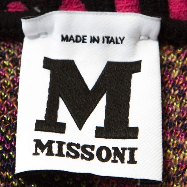 Pre Owned M Missoni Multicolor Stretch Knit Paneled Dress M