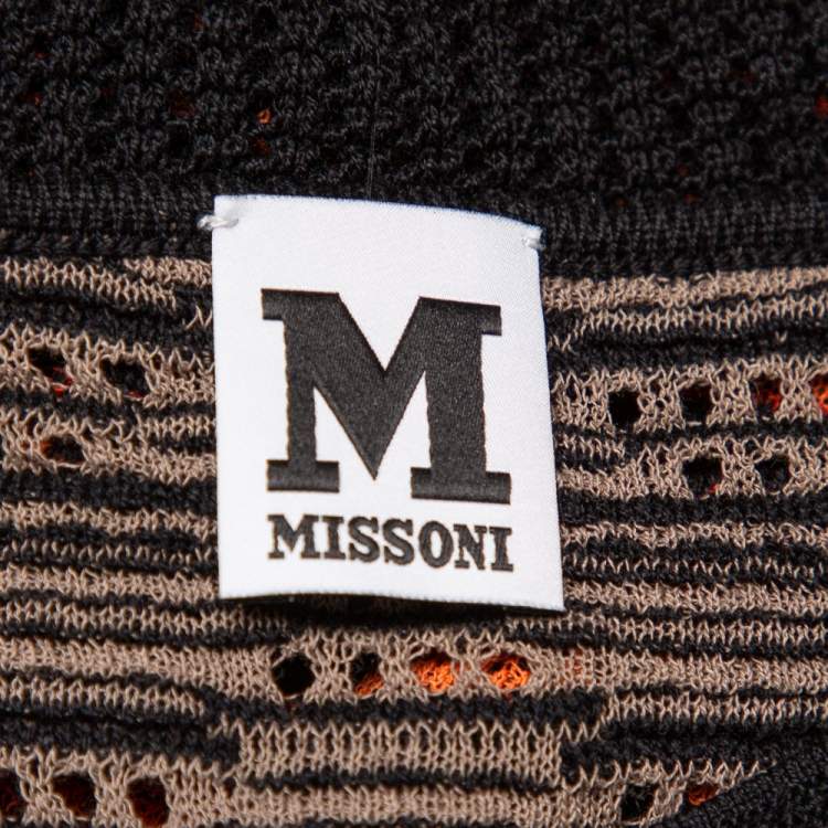 Pre Owned M Missoni Multicolor Perforated Knit Sleeveless Top L