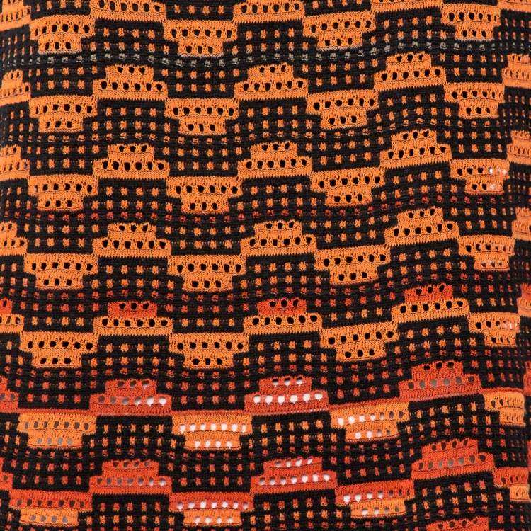 Pre Owned M Missoni Multicolor Perforated Knit Sleeveless Top L