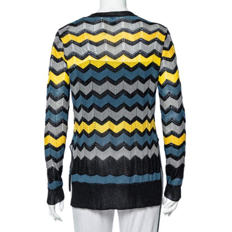 Pre Owned M Missoni Multicolor Patterned Knit Lightweight Jumper M