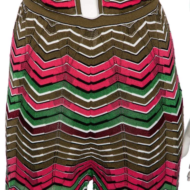 Pre Owned M Missoni Multicolored Knit Back Tie Detail Jumpsuit S 