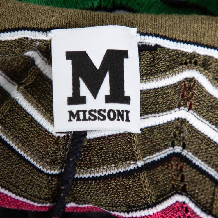 Pre Owned M Missoni Multicolored Knit Back Tie Detail Jumpsuit S 