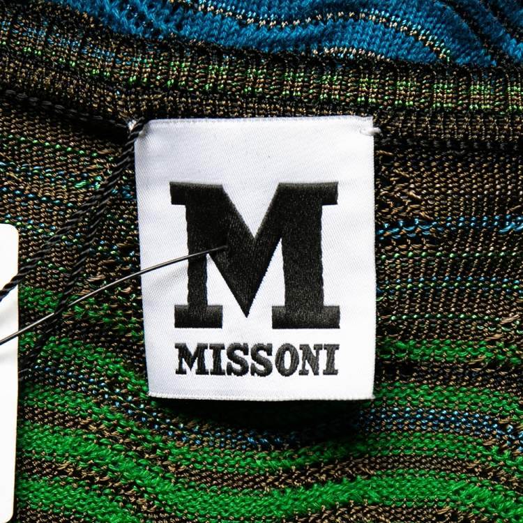 مملوكة مسبقًا Missoni Multicolored Patterned Knit V-neck Flared Dress L