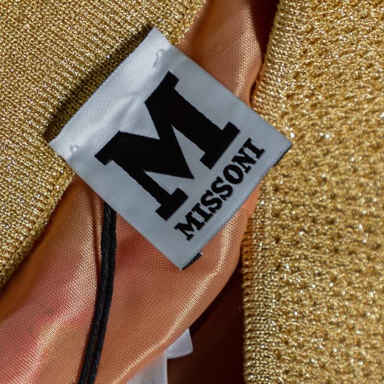 Pre Owned M Missoni Multicolor Lurex Knit Chevron Pattern Elasticized Waist Pants M
