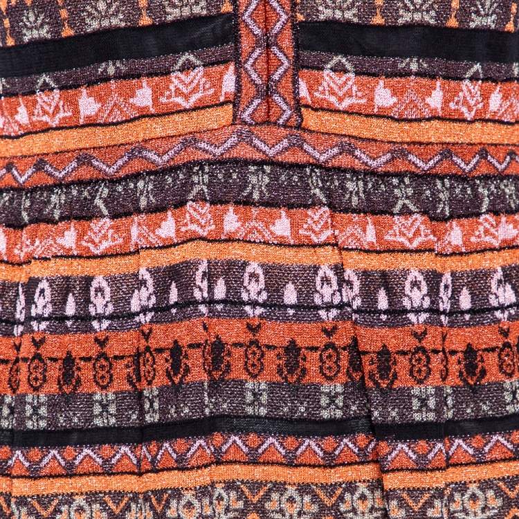 مملوكة مسبقًا M Missoni Multicolor Patterned Lurex Knit Sleeveless Maxi Dress L