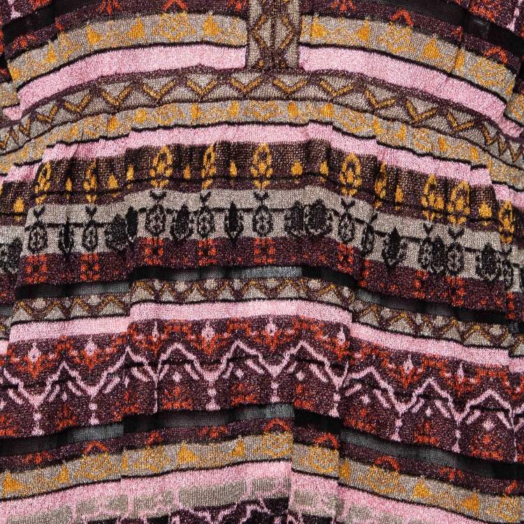 Pre Owned M Missoni Multicolored Lurex Knit Sleeveless Top L