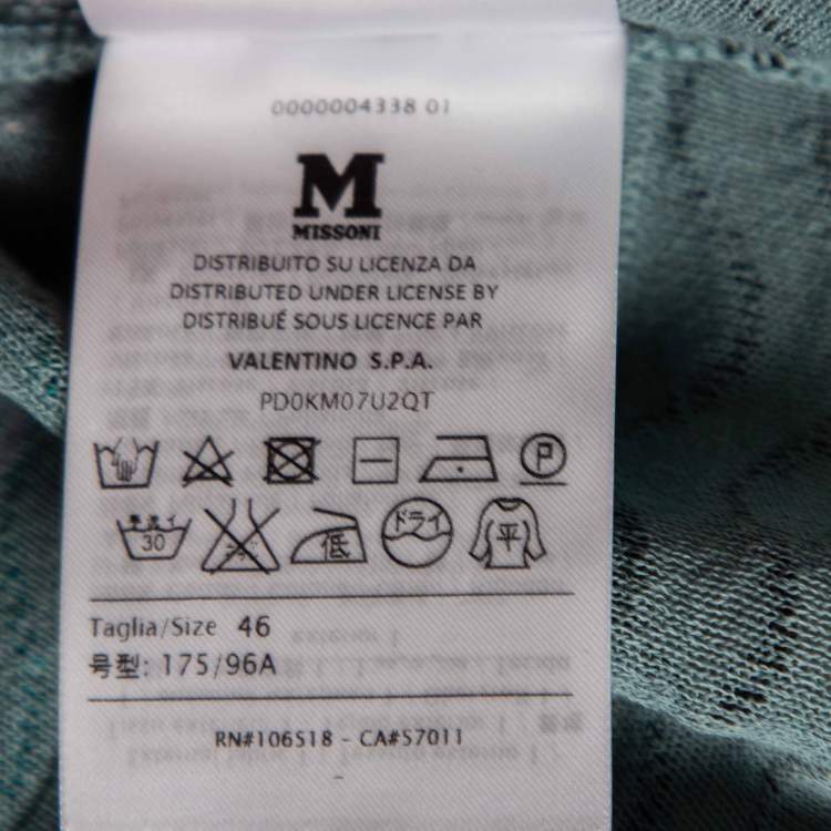 مملوكة مسبقًا M Missoni Blue Patterned Knit Sleeveless Top L