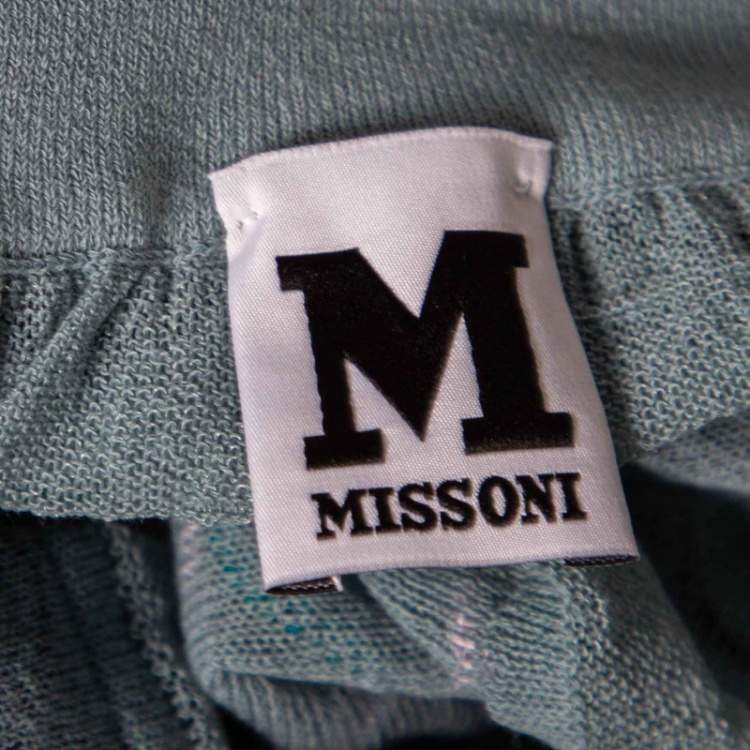 مملوكة مسبقًا M Missoni Blue Patterned Knit Sleeveless Top L