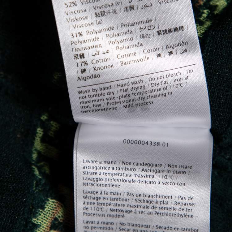 مملوكة مسبقًا M Missoni Multicolor Patterned Knit Belted Long Cardigan S