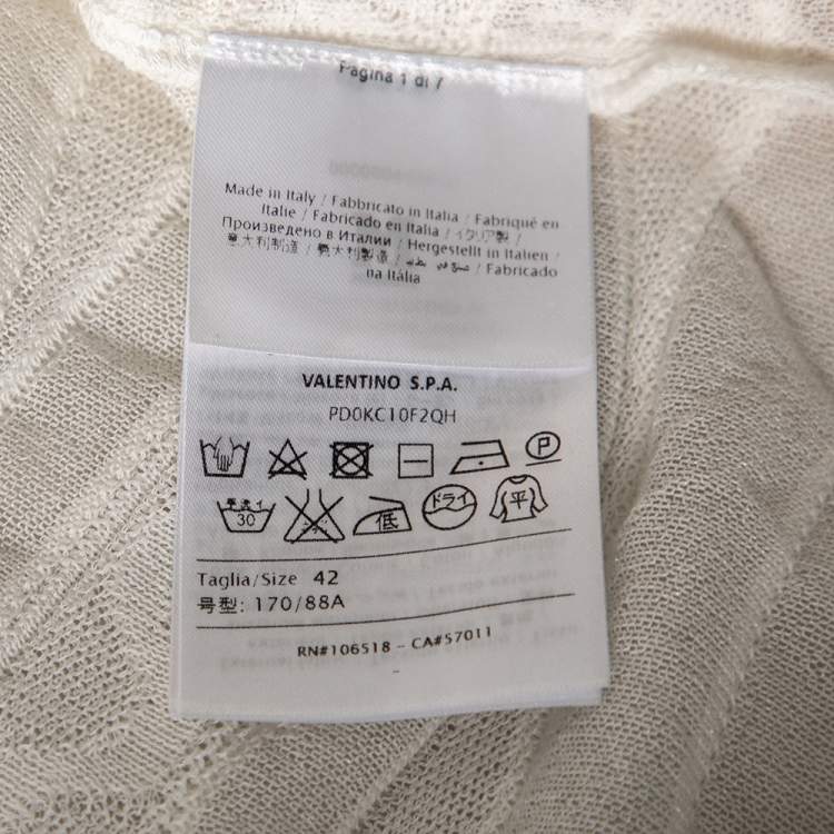 Pre Owned M Missoni White Knit Wave Textured Top M