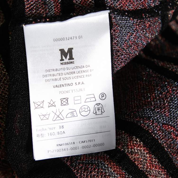 Pre Owned M Missoni Multicolored Wave Patterned Lurex Knit Top S