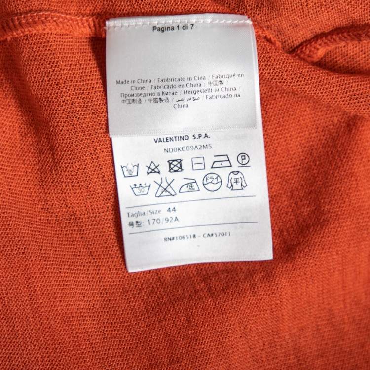 مملوكة مسبقًا M Missoni Orange Knit Patterned Long Sleeve Top M