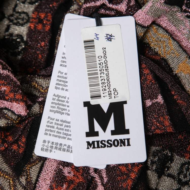 Pre Owned M Missoni Multicolored Lurex Knit Sleeveless Top M