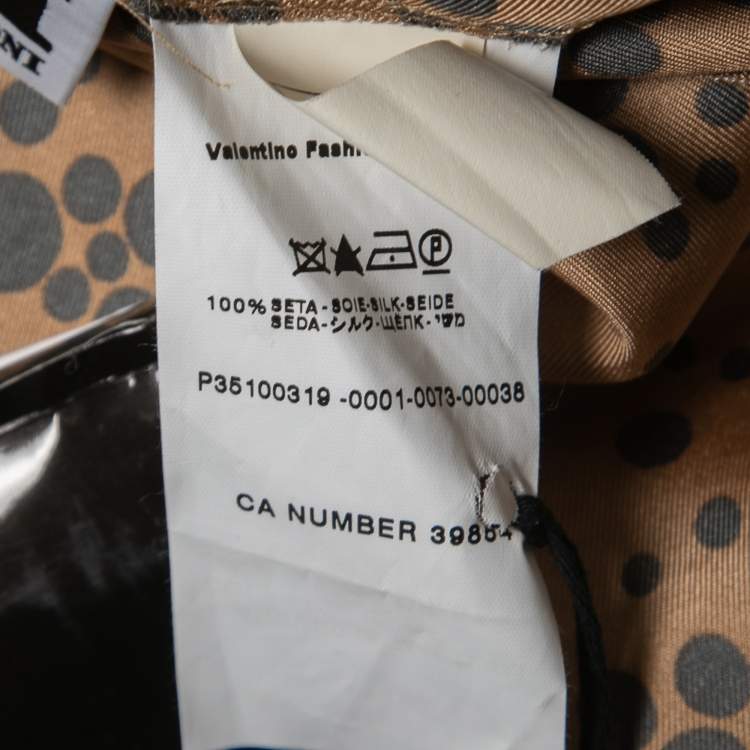 Pre Owned M Missoni Brown Printed Silk Embellished Neck Detail Dress L