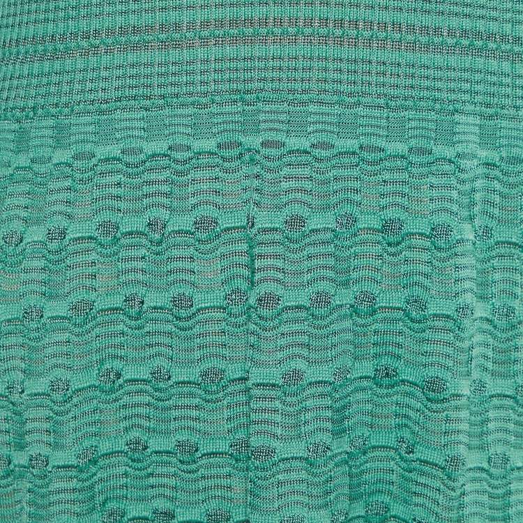 Pre Owned M Missoni Green patterned Knit Midi Dress M