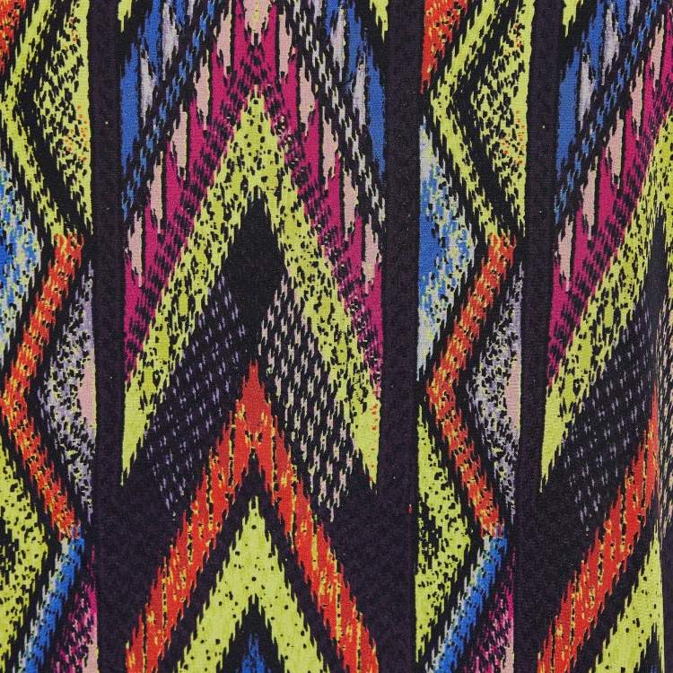 مملوكة مسبقًا M Missoni Multicolor printed Silk Sleeveless Shift Dress L