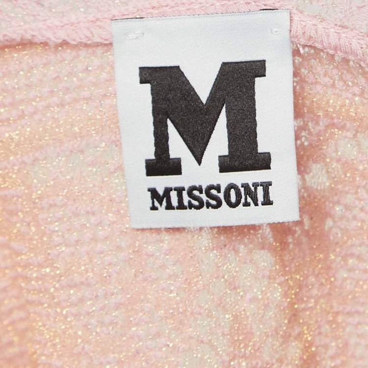 Pre Owned M Missoni Pink Patterned Lurex Knit Top M