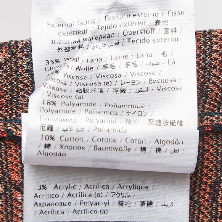 Pre Owned M Missoni Brown Floral Intarsia Knit Long Sleeve Top M