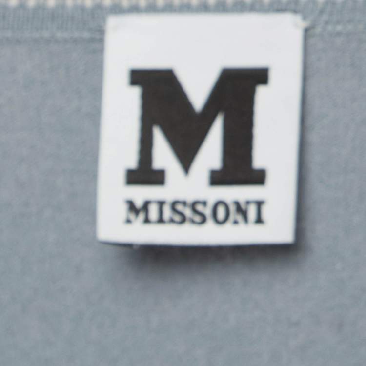 مملوكة مسبقًا M Missoni Grey Knit Long Sleeve T-Shirt S
