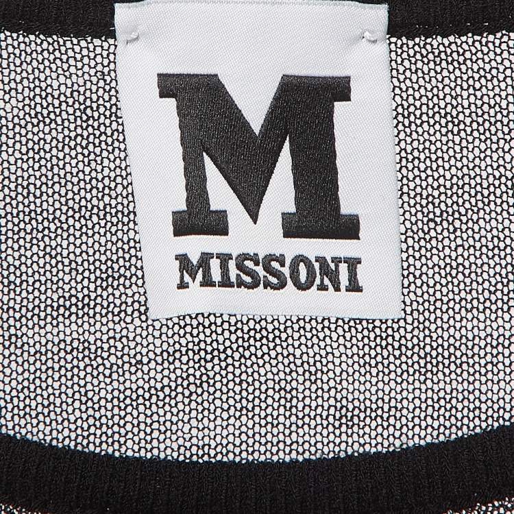 Pre Owned M Missoni Black Textured Knit Top M