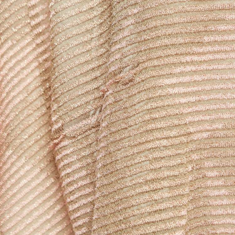 Pre Owned M Missoni Metallic Pink Lurex Knit Top XL