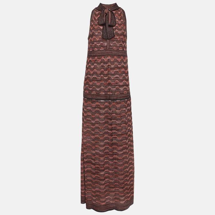مملوكة مسبقًا M Missoni Multicolor Patterned Lurex Knit Maxi Dress M