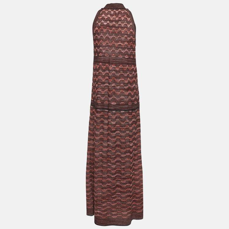 مملوكة مسبقًا M Missoni Multicolor Patterned Lurex Knit Maxi Dress M