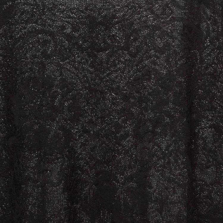 Pre Owned M Missoni Black Patterned Lace Knit Top M