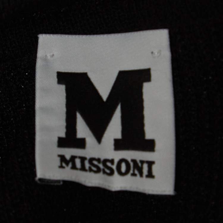 Pre Owned M Missoni Black Patterned Lace Knit Top M