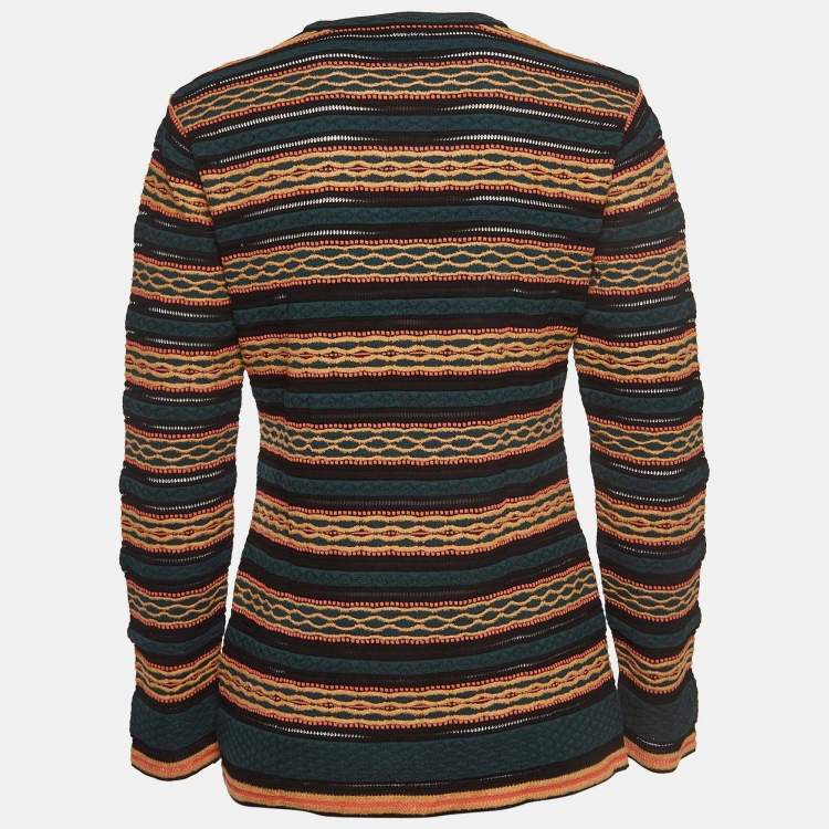Pre Owned M Missoni Green Patterned Knit Top L