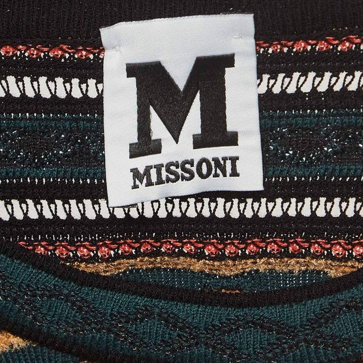 Pre Owned M Missoni Green Patterned Knit Top L