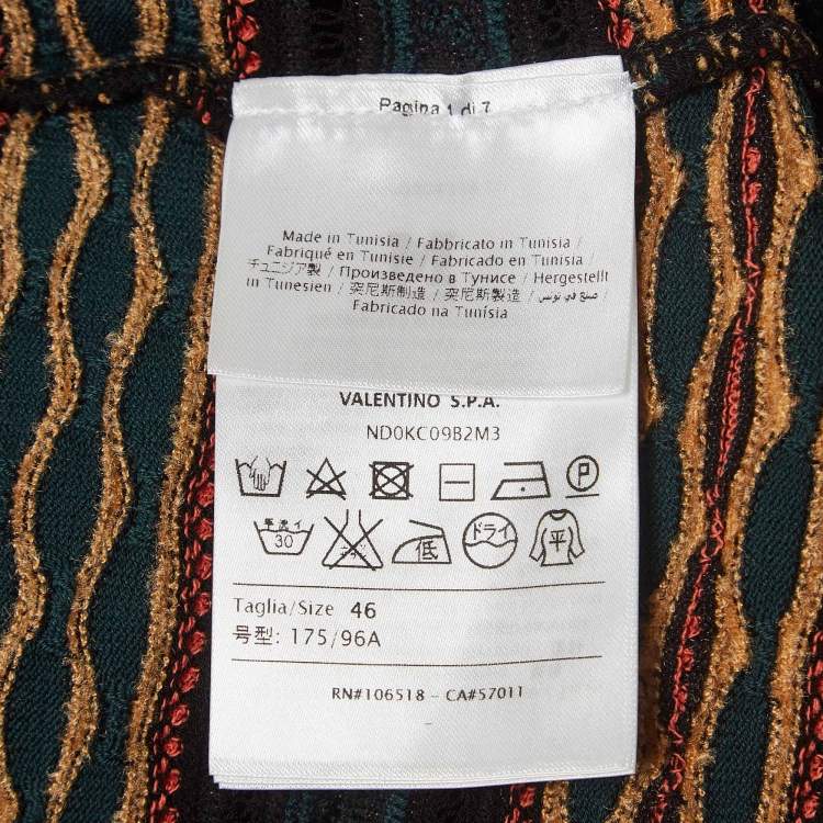 Pre Owned M Missoni Green Patterned Knit Top L