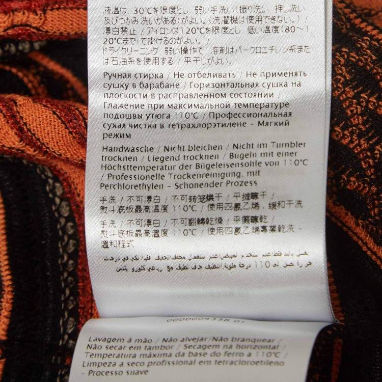 Pre Owned M Missoni Orange Patterned Knit Top S