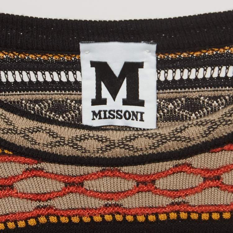 Pre Owned M Missoni Multicolor Patterned Knit Short Dress M