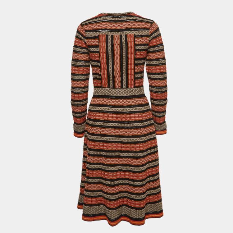 Pre Owned M Missoni Multicolor Patterned Knit Short Dress M