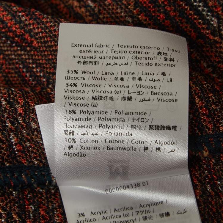Pre Owned M Missoni Multicolor Patterned Knit Midi Dress S