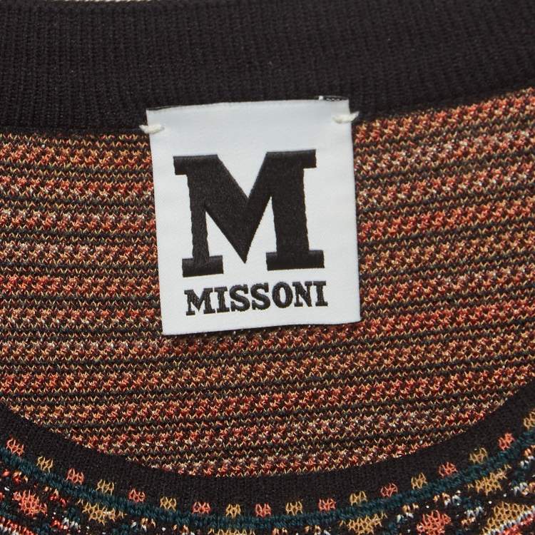 Pre Owned M Missoni Multicolor Patterned Knit Midi Dress S