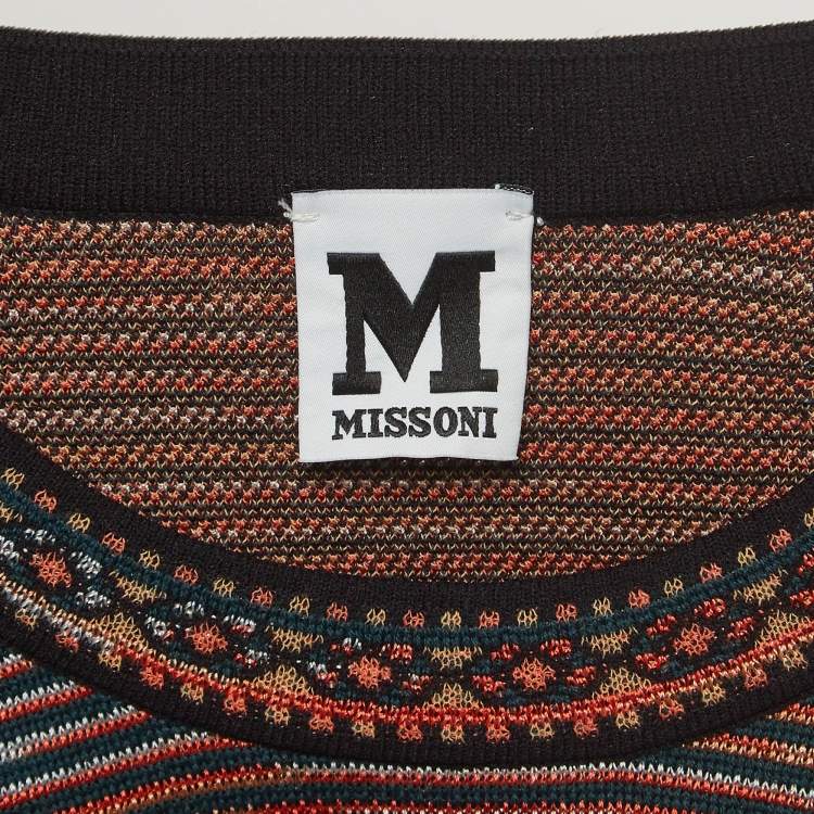 Pre Owned M Missoni Multicolor Patterned Bell Sleeves Top L