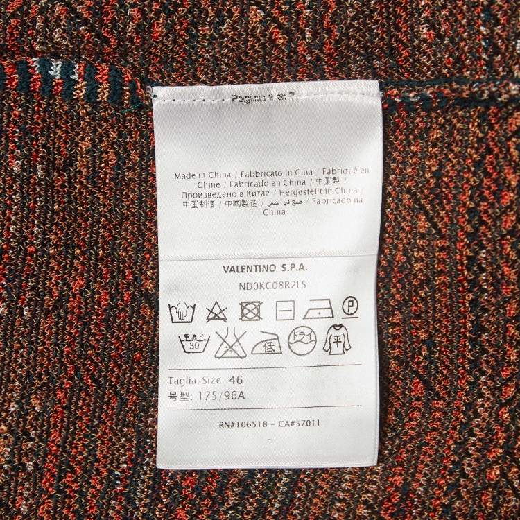 Pre Owned M Missoni Multicolor Patterned Bell Sleeves Top L