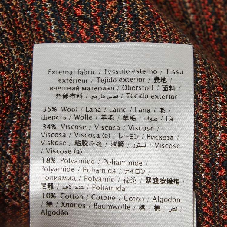 Pre Owned M Missoni Multicolor Patterned Bell Sleeves Top L