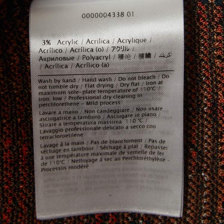 Pre Owned M Missoni Multicolor Patterned Bell Sleeves Top L