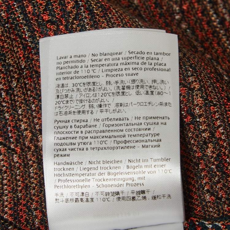Pre Owned M Missoni Multicolor Patterned Bell Sleeves Top L
