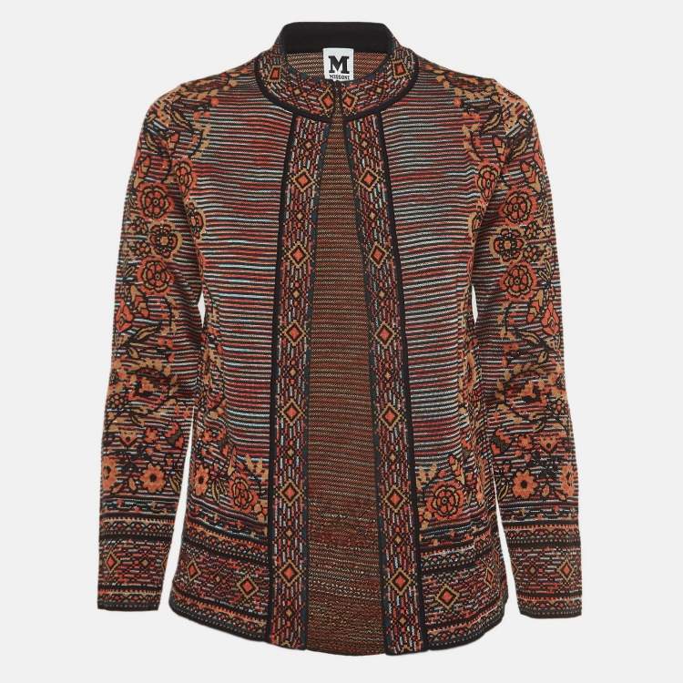 Pre Owned M Missoni Multicolor Patterned Knit Cardigan S