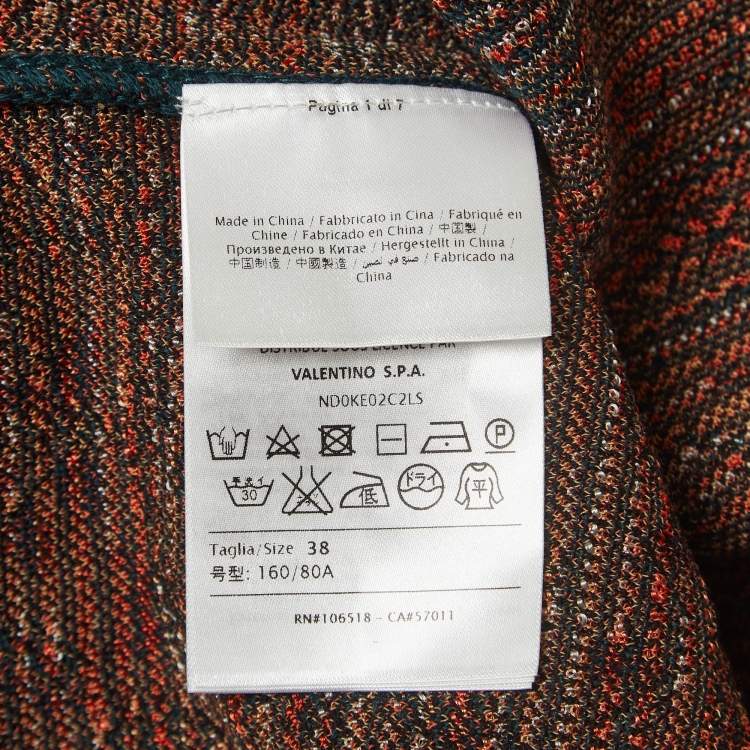 Pre Owned M Missoni Multicolor Patterned Knit Cardigan S