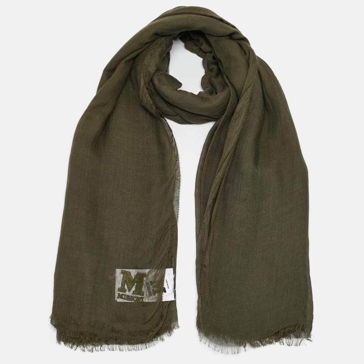 Pre Owned M Missoni Khaki Green Modal Shawl One Size 