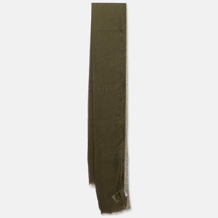 Pre Owned M Missoni Khaki Green Modal Shawl One Size 