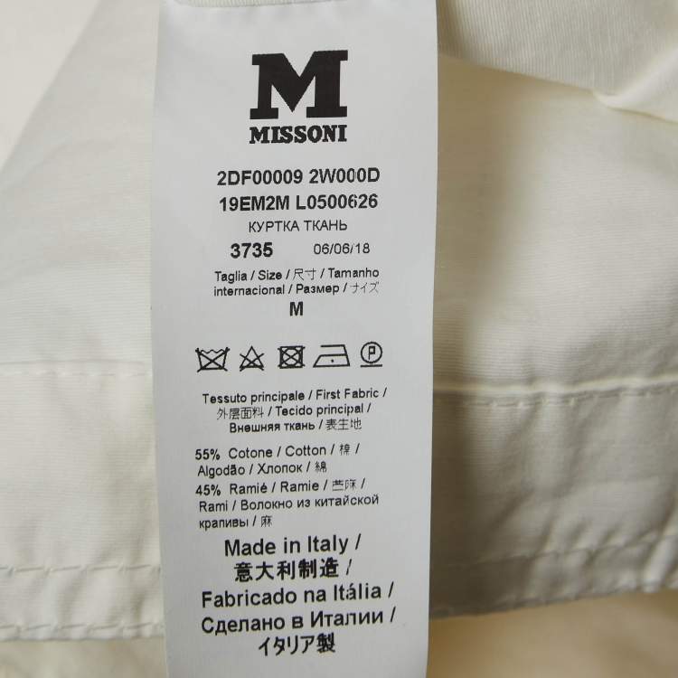 Pre Owned M Missoni White Cotton Blend Vest M